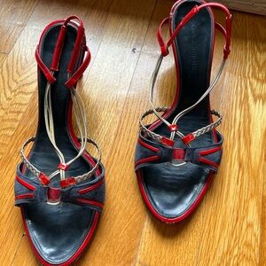 CNC Costume National Red and Black Sandals